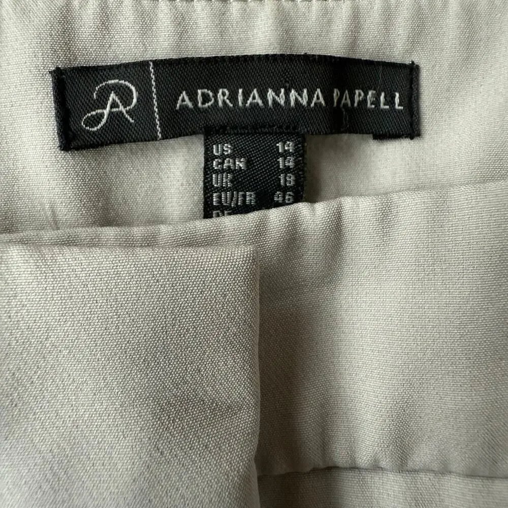 Adrianna Papell Ivory Cream Straight Leg Trousers Pants Size 14 Office Career - Picture 2 of 10